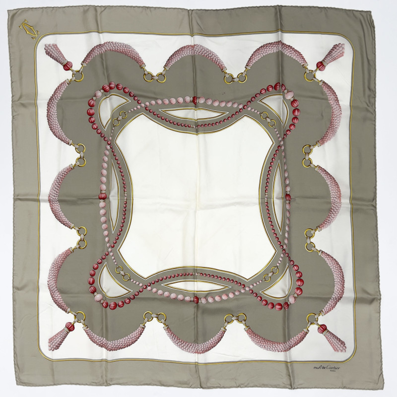 Cartier, Ferragamo, Valentino &amp; Others - Designer Silk Scarves, Group of 5