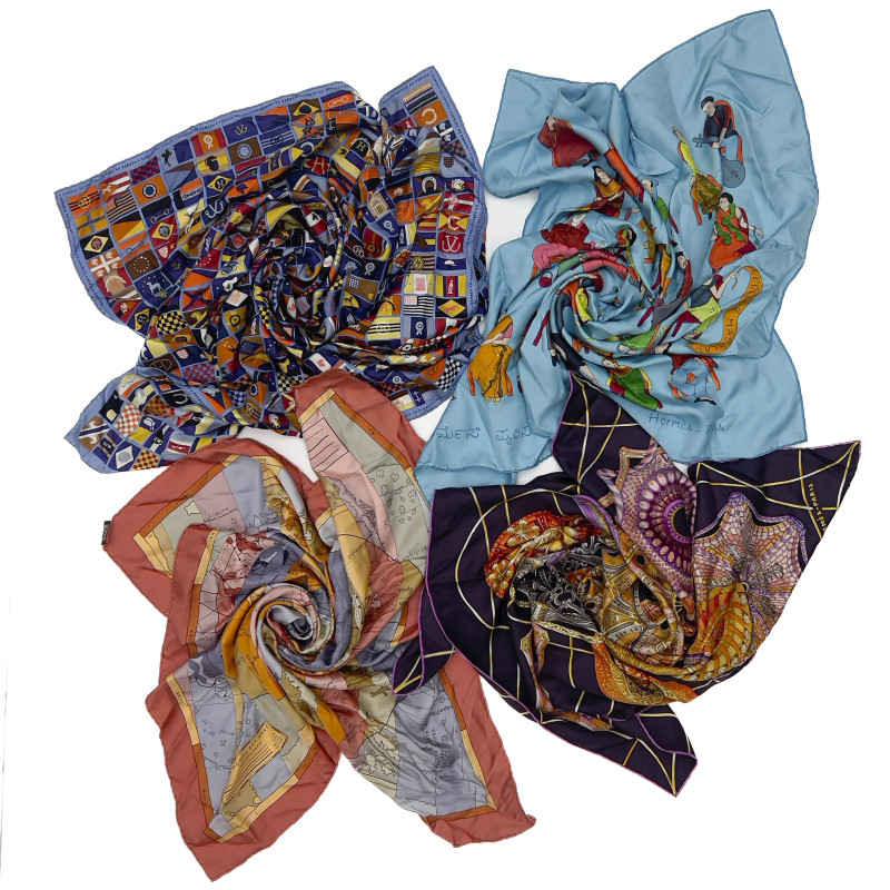 Hermès - Silk Scarves, Group of 4
