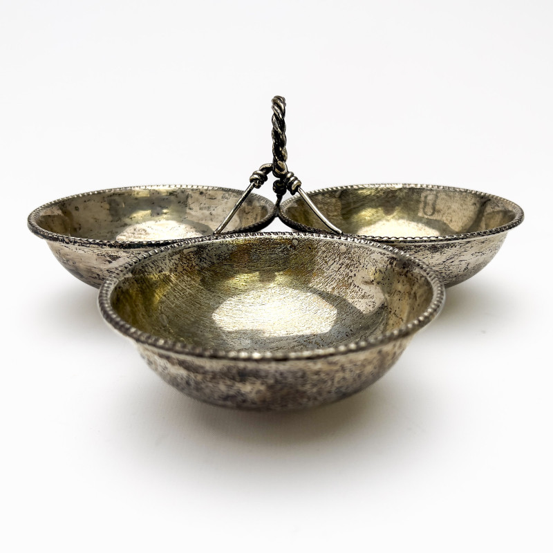 Silver Three Sectioned Nut Bowl