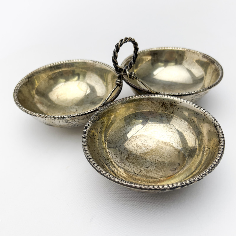 Silver Three Sectioned Nut Bowl