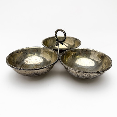 Silver Three Sectioned Nut Bowl