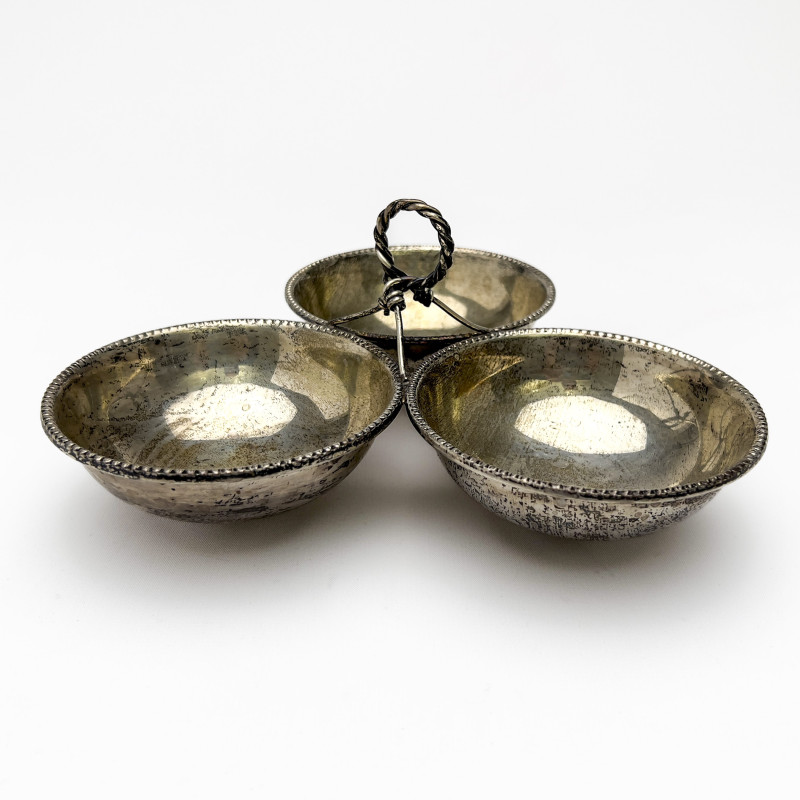 Silver Three Sectioned Nut Bowl