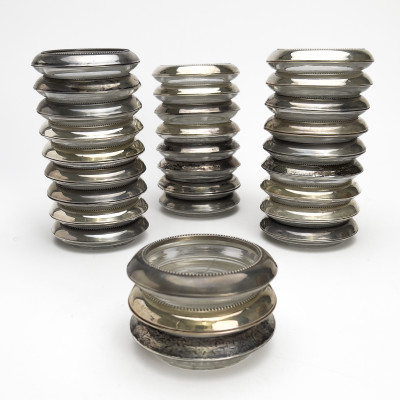 Image for Lot Frank M. Whiting & Co. - Silver Mounted Glass Coasters, Group of 29