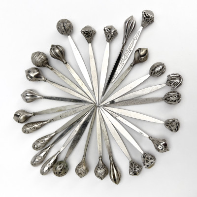Image for Lot Silver Appetizer Picks, Group of 26