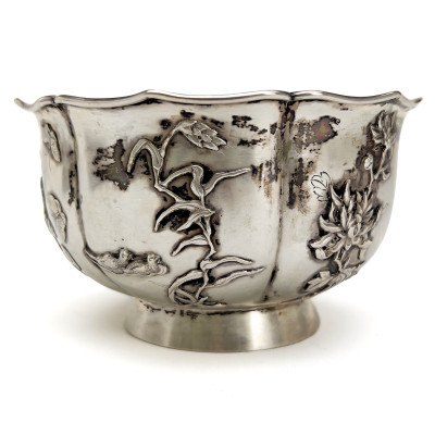 Image for Lot Chinese Silver Decorated Bowl