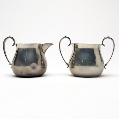 Image for Lot Silver Sugar and Creamer