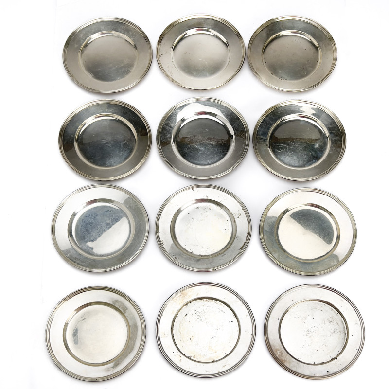 Silver Plates, Group of 12