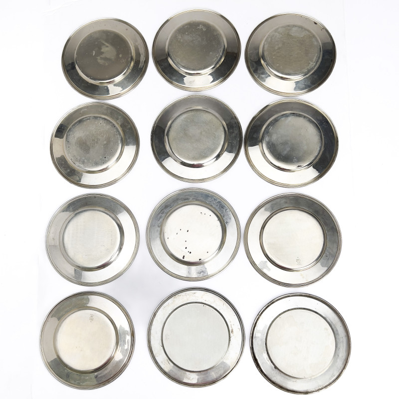 Silver Plates, Group of 12