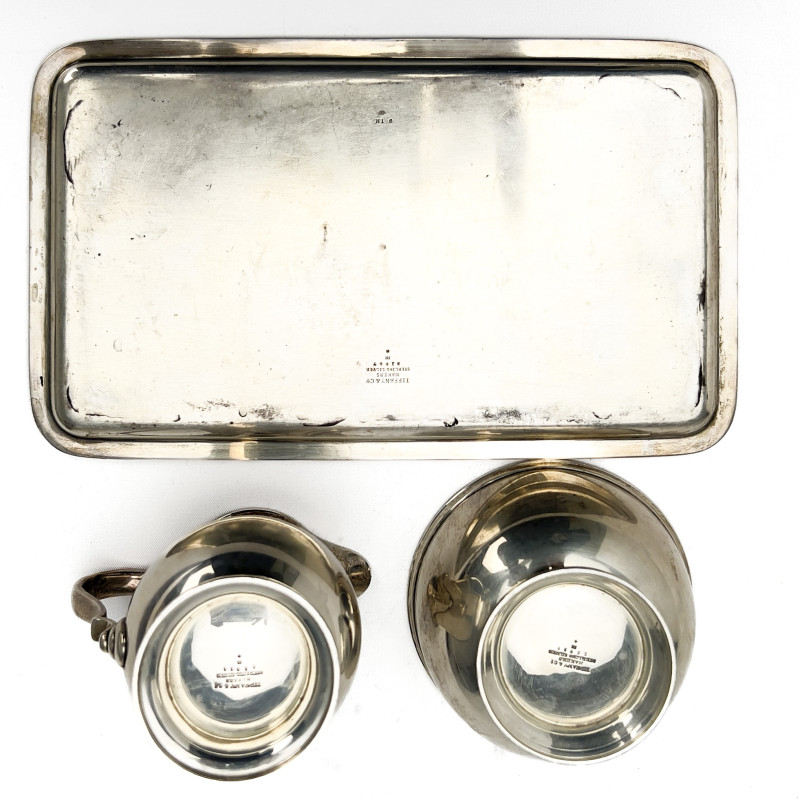 Tiffany &amp; Co. - Silver Sugar and Cream Set with Tray
