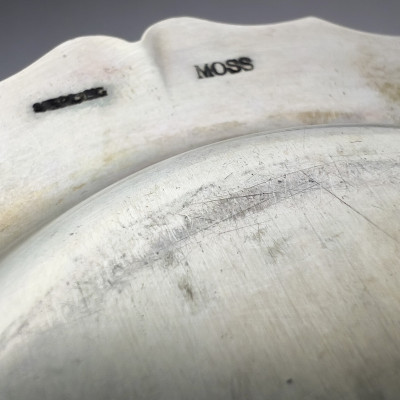 Moss Silver Sugar and Cream Set with Tray