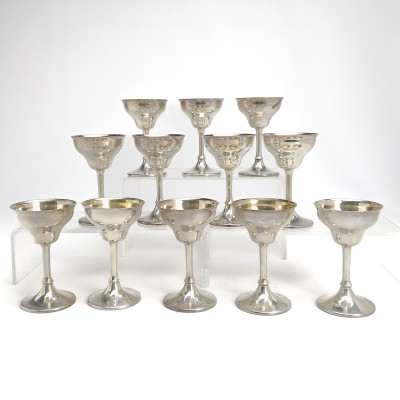 Image for Lot Reed & Barton - Silver Cocktail Stemware Service for 12