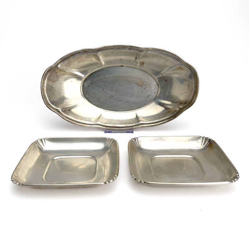 Three Silver Serving Trays