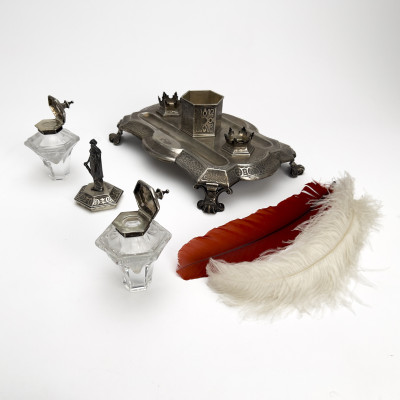 Edward Barnard &amp; Sons - Victorian Silver Inkwell