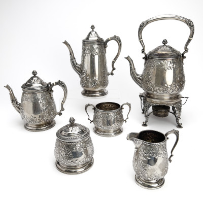 Image for Lot Durham Silver Coffee and Tea Service