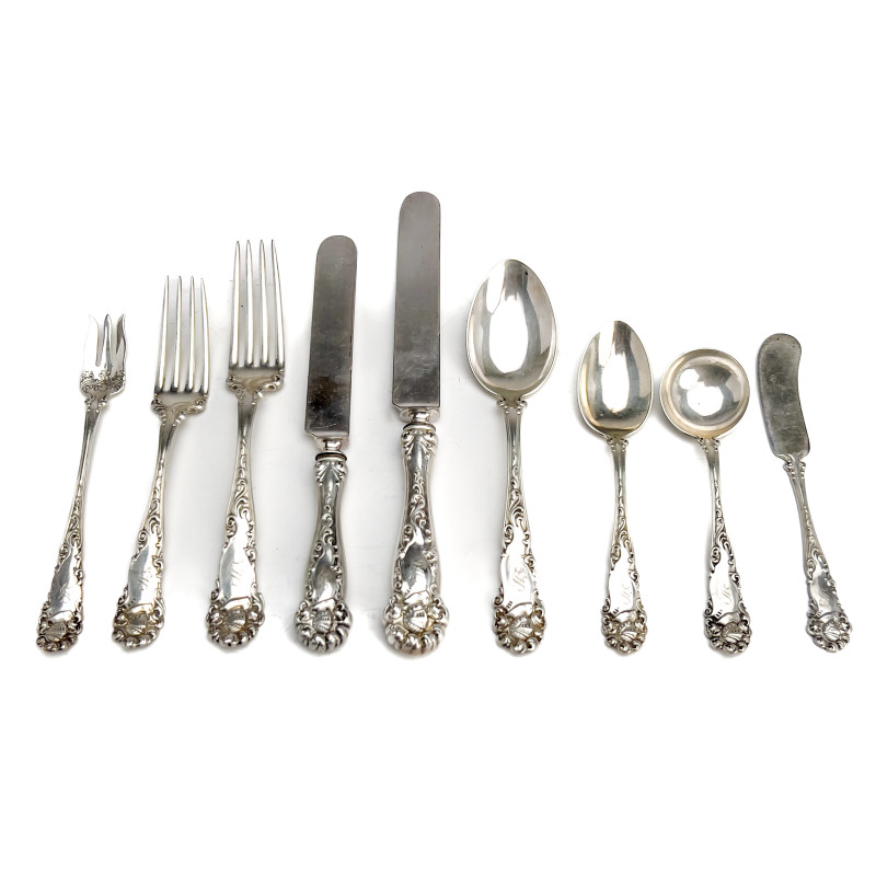 Alvin - Edward VII Silver Flatware Service for 12