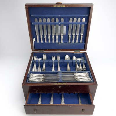 Alvin - Edward VII Silver Flatware Service for 12