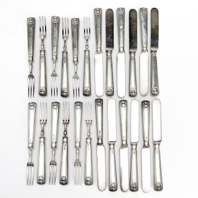 Image for Lot George Hape Silver Fish Set for 12