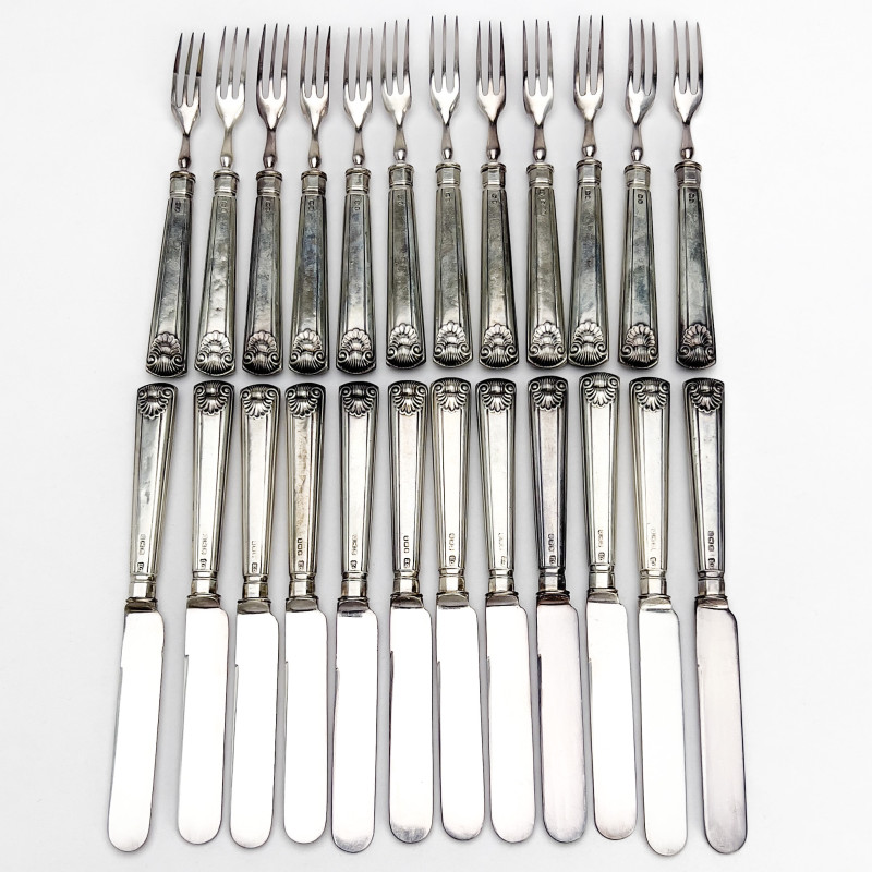 George Hape Silver Fish Set for 12