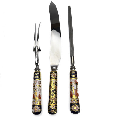 Image for Lot Royal Crown Derby - Imari Three-Piece Carving Set