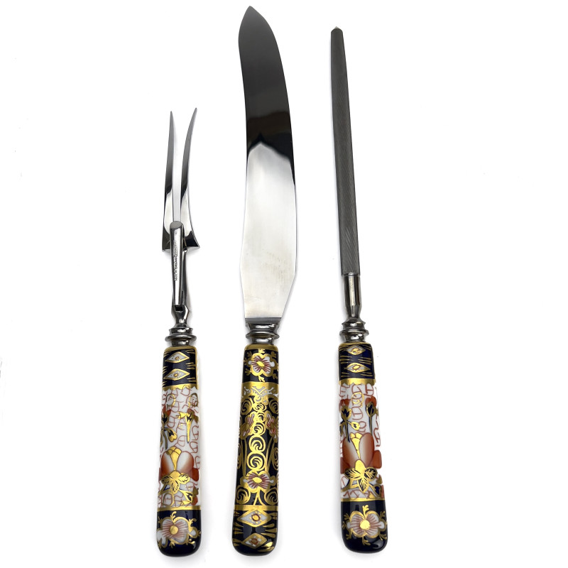 Royal Crown Derby - Imari Three-Piece Carving Set