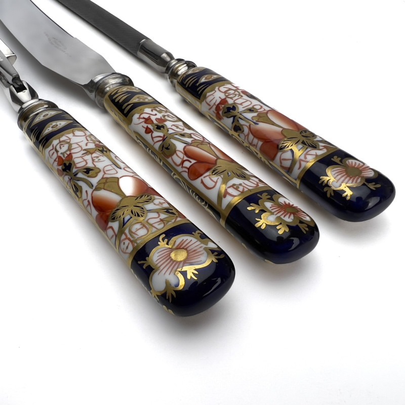 Royal Crown Derby - Imari Three-Piece Carving Set