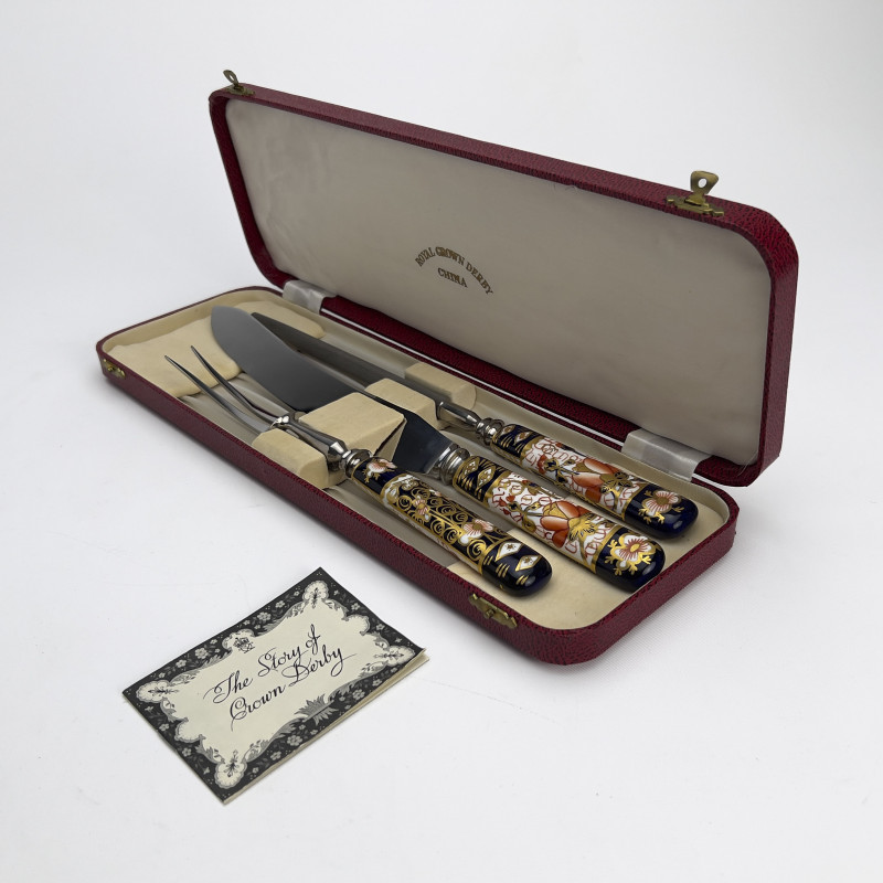 Royal Crown Derby - Imari Three-Piece Carving Set