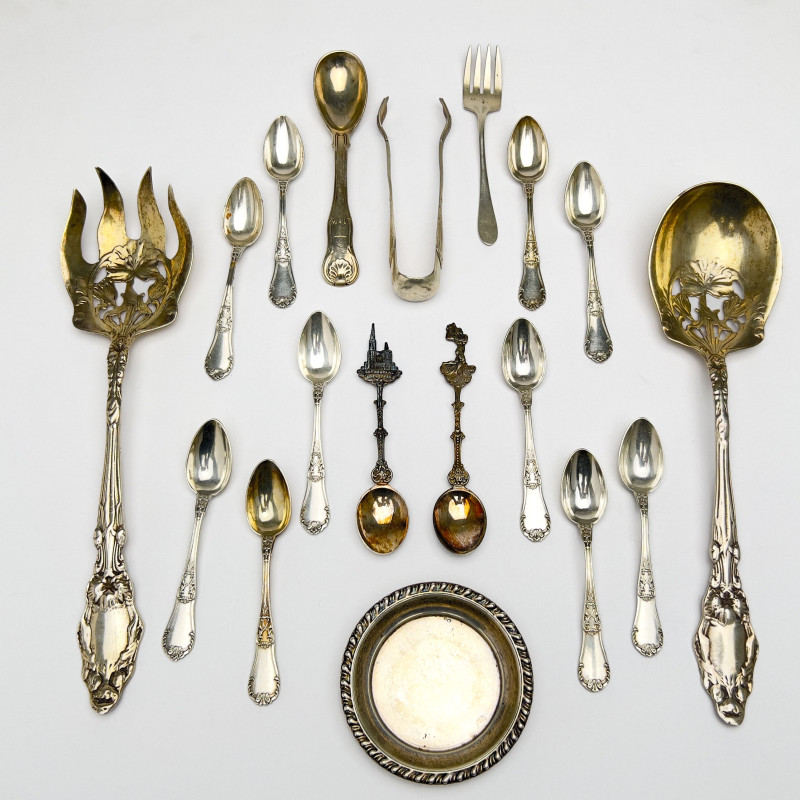 Silver Flatware, Spoons and More, Group of 18