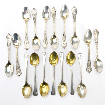 Image for Lot Gorham - Silver Demitasse Spoons, Group of 17