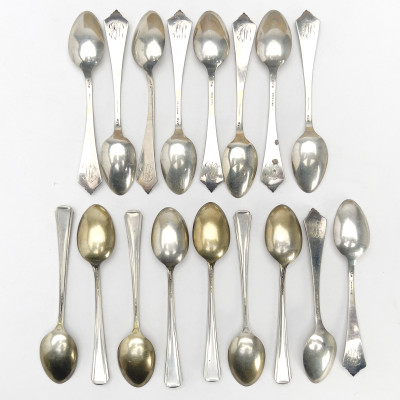 Gorham - Silver Demitasse Spoons, Group of 17