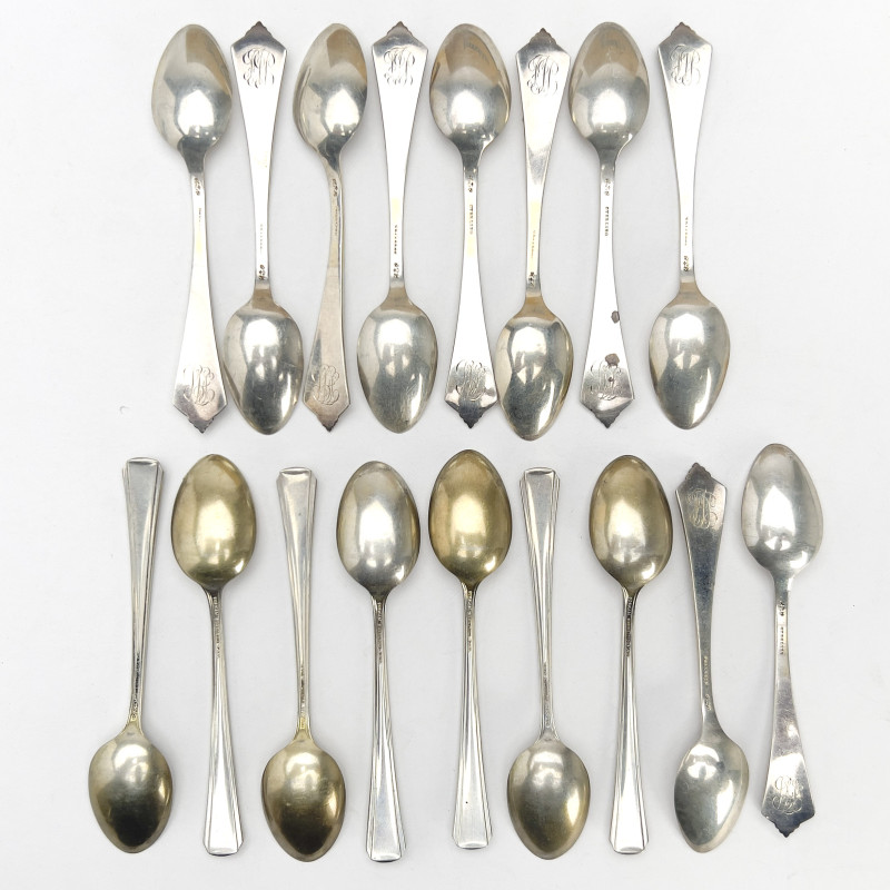 Gorham - Silver Demitasse Spoons, Group of 17