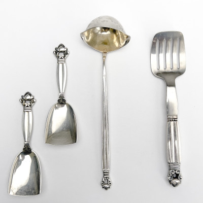 Image for Lot Georg Jensen Silversmithy - Silver Serving Pieces, Group of 4