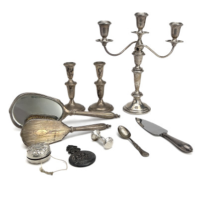 Image for Lot Weighted Silver Tableware and Accessories including Gorham Yo-yo