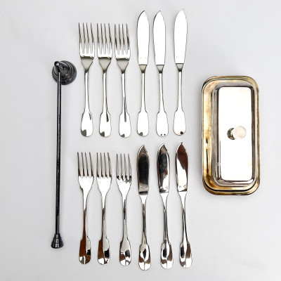 Image for Lot Christofle - Silverplate Group including Cluny Flatware