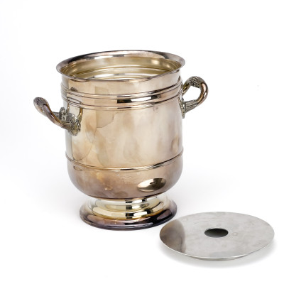 Cristofle - Silverplate Champagne Cooler and Malmaison coasters