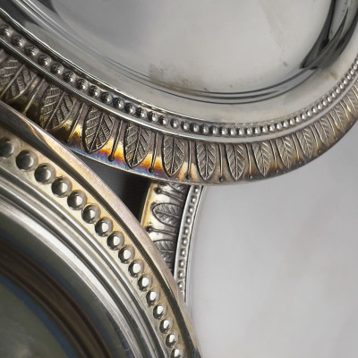 Cristofle - Silverplate Champagne Cooler and Malmaison coasters