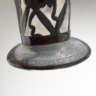 Silver Overlay Dessert Cups and Bottle