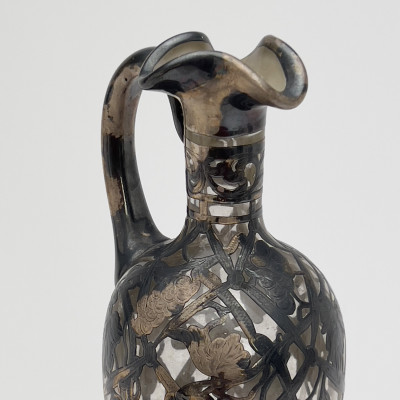 Silver Overlay Dessert Cups and Bottle