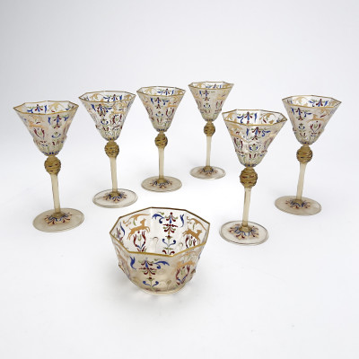 Image for Lot Salviati (attributed) Stemware Group