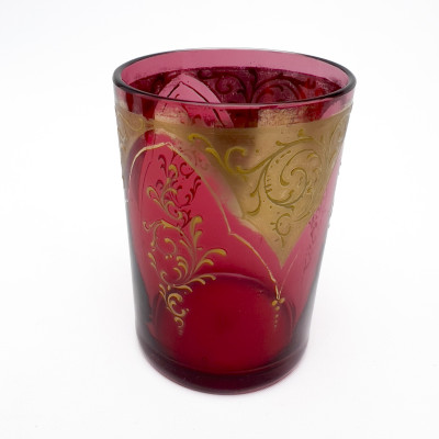 Bohemian Decanters and Gilt Ruby Glass Tumblers