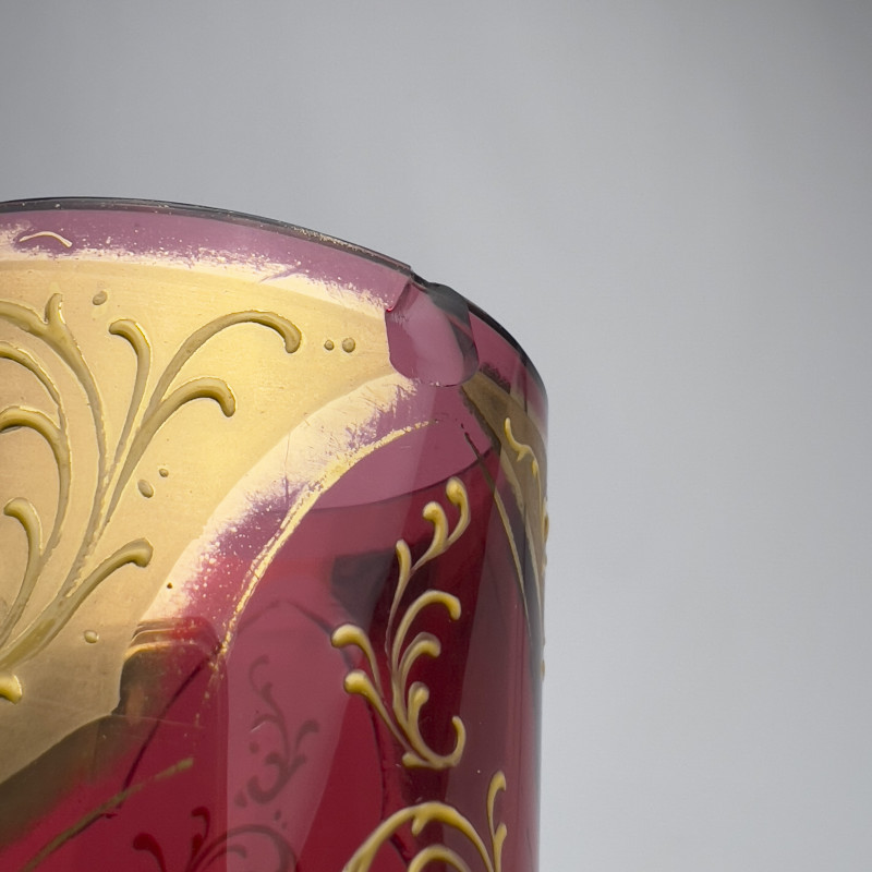 Bohemian Decanters and Gilt Ruby Glass Tumblers