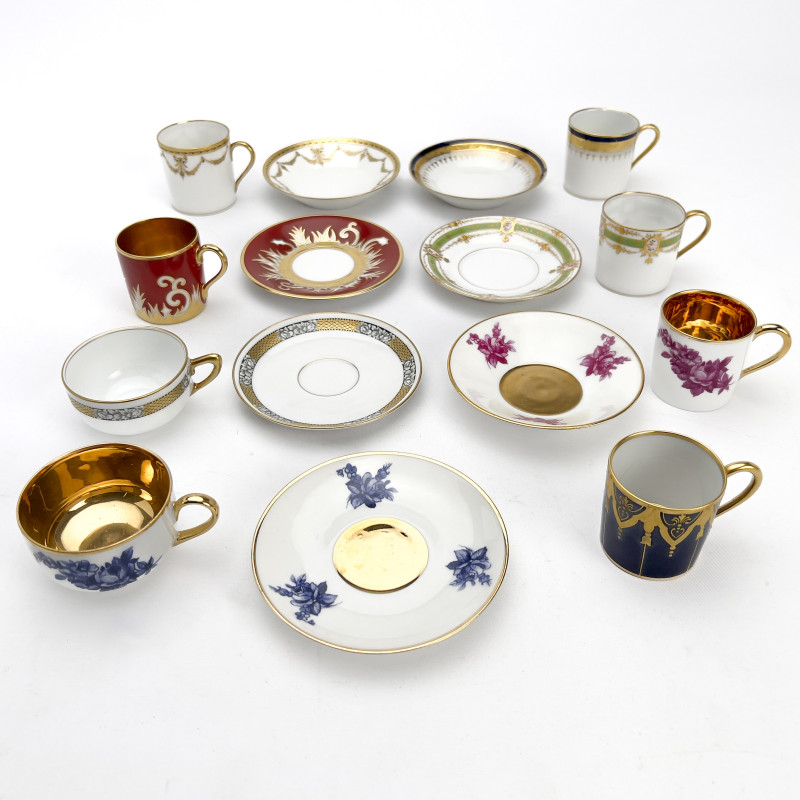 Collection of Demitasse Cups and Saucers, Group of 15