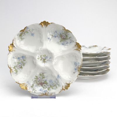 Image for Lot Charles Field Haviland - Limoges Oyster Plates, Set of 12