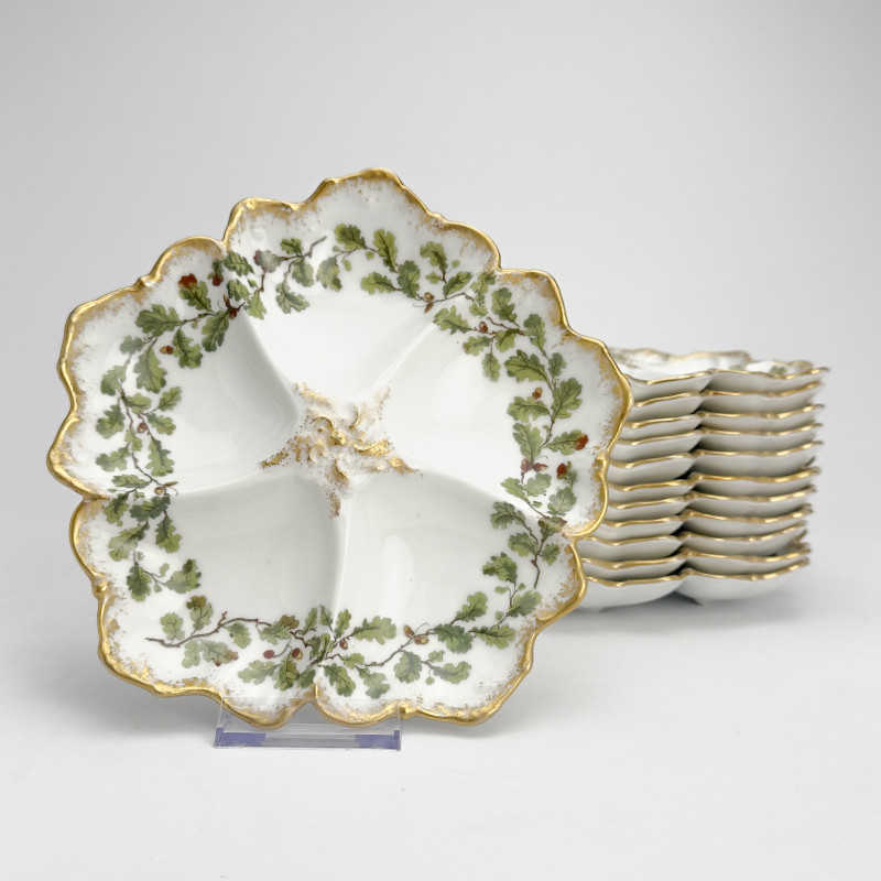 Tressemanes &amp; Vogt - Limoges Oyster Plates, Set of 12