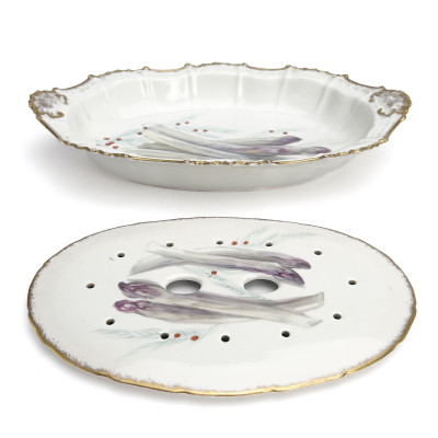 Limoges Porcelain Asparagus Service, Set of 12