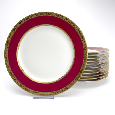 Image for Lot Raynaud & Co. - Limoges Porcelain Dinner Plates, Set of 12