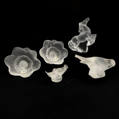Image for Lot Lalique - Frosted Crystal Paperweights, Group of 5