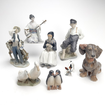 Image for Lot Lladro, Royal Copenhagen, & Royal Doulton - Porcelain Figurines, Group of 8
