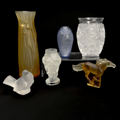 Image for Lot Lalique - Collection of Crystal Vases and Figurines, Group of 6