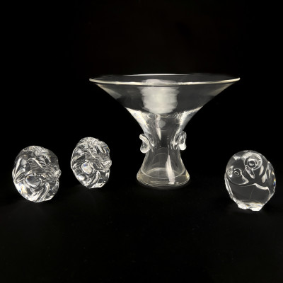 Image for Lot Steuben Glass - Bouquet Vase and Hand Coolers