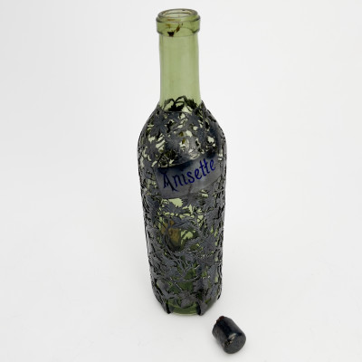 Enamel Silver Six Bottle Tantalus